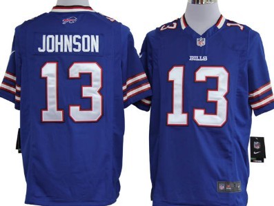 NFL Buffalo Bills 13 Defensive End Johnson Blue Game Jersey